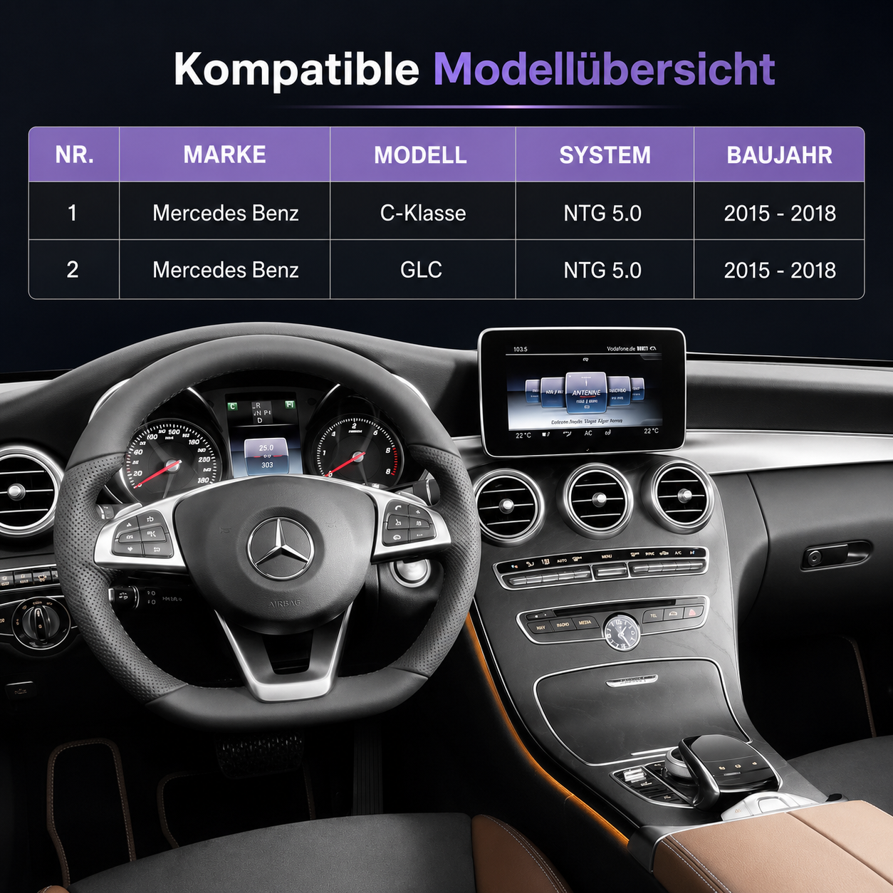 Wireless CarPlay & Android Auto Module for Mercedes C-Class W205 & GLC X253