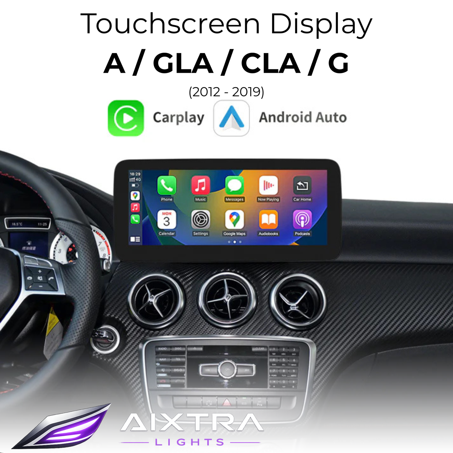 Touchscreen for Mercedes A-Class, CLA, GLA & G-Class – Wireless CarPlay & Android Auto