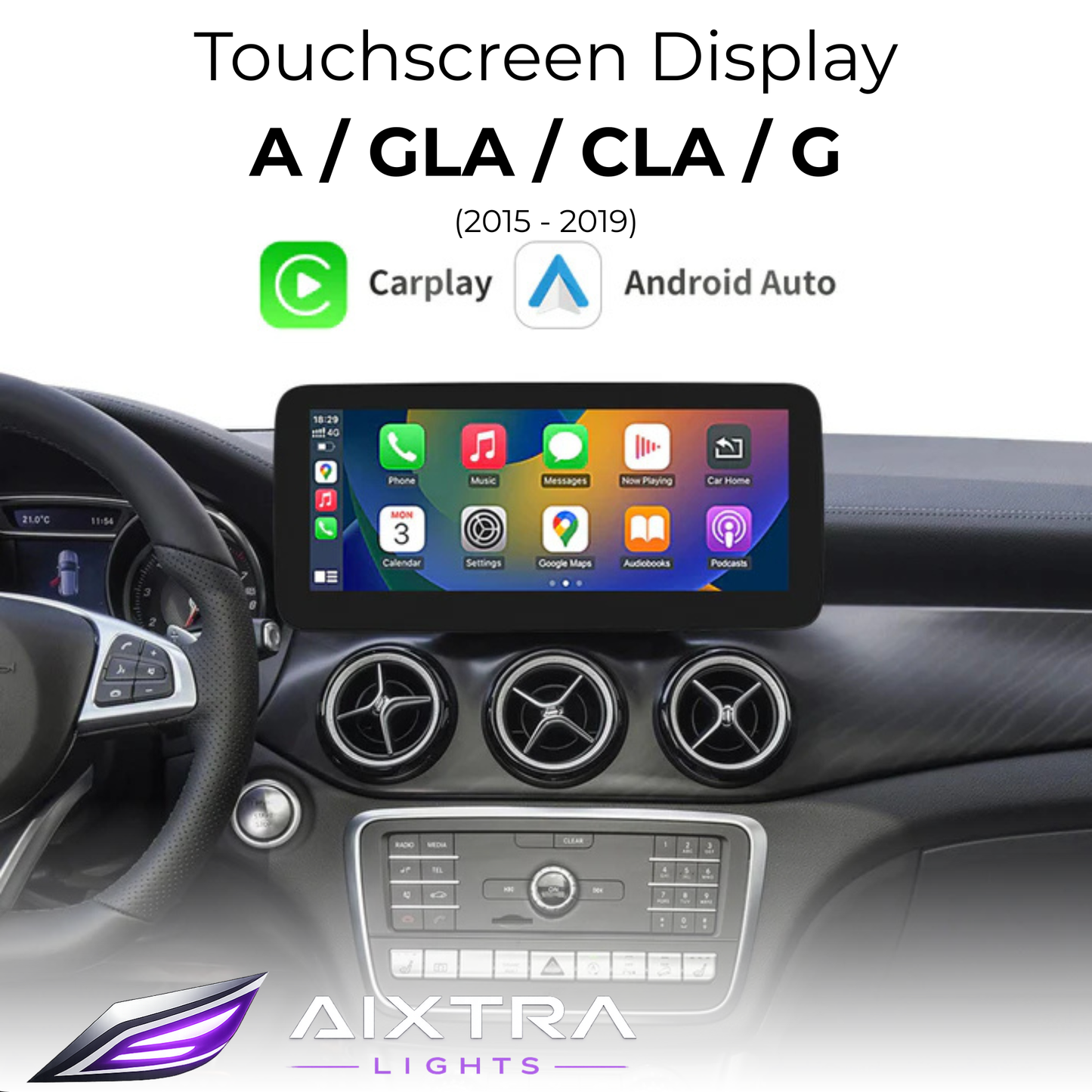 Touchscreen for Mercedes A-Class, CLA, GLA & G-Class – Wireless CarPlay & Android Auto