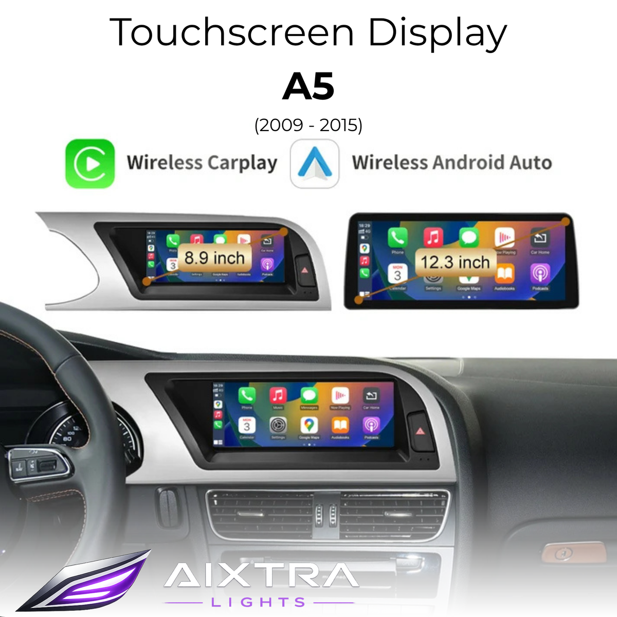 Touchscreen für Audi A4 & A5 – Wireless CarPlay & Android Auto