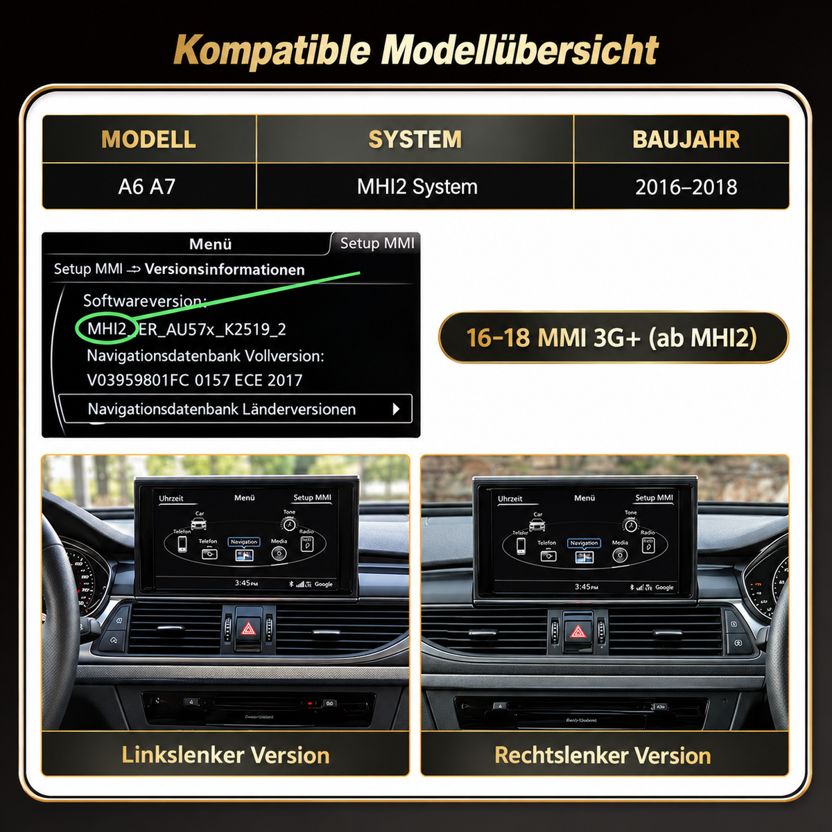 Touchscreen für Audi A6 & A7 – Wireless CarPlay & Android Auto
