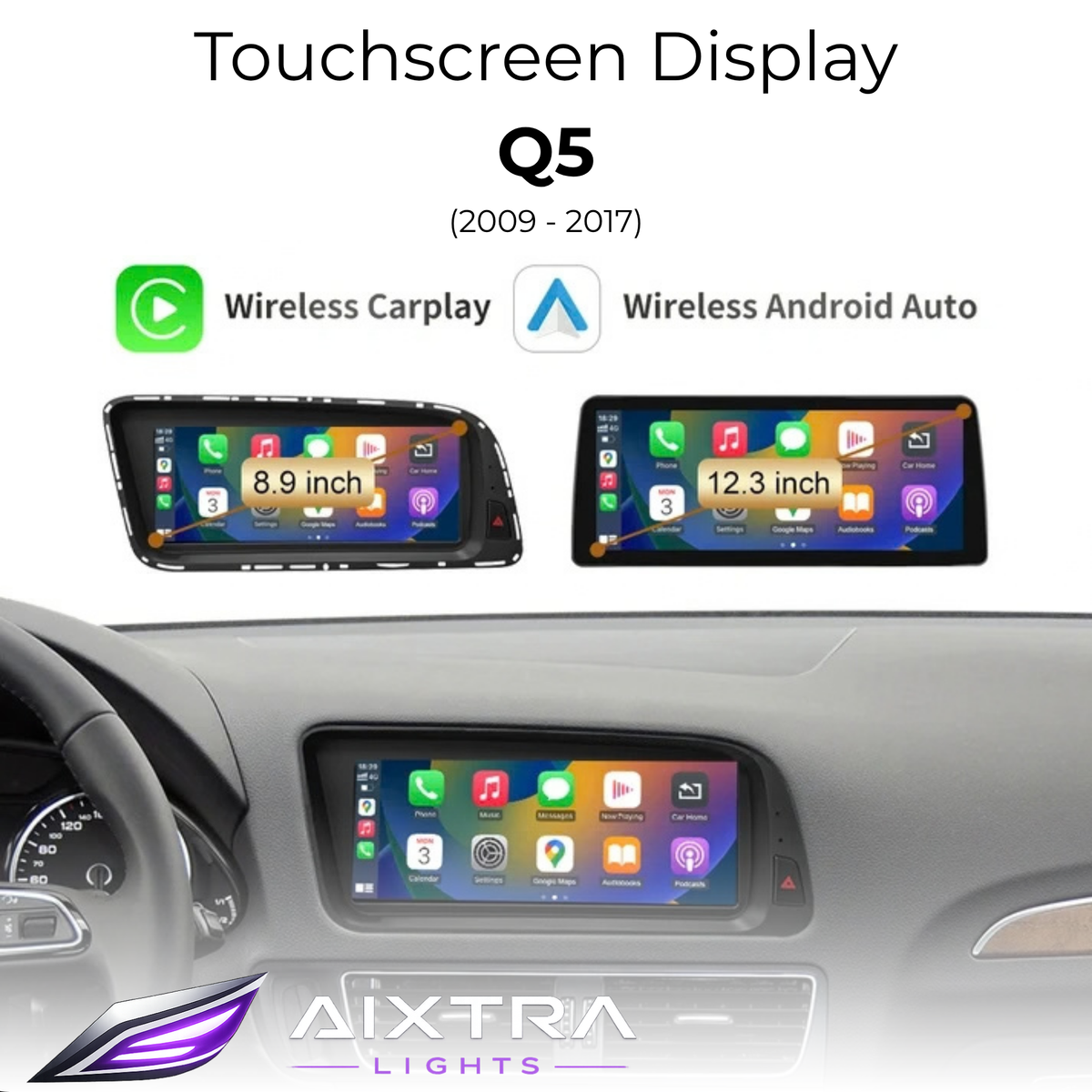 Touchscreen für Audi Q5 – Wireless CarPlay & Android Auto