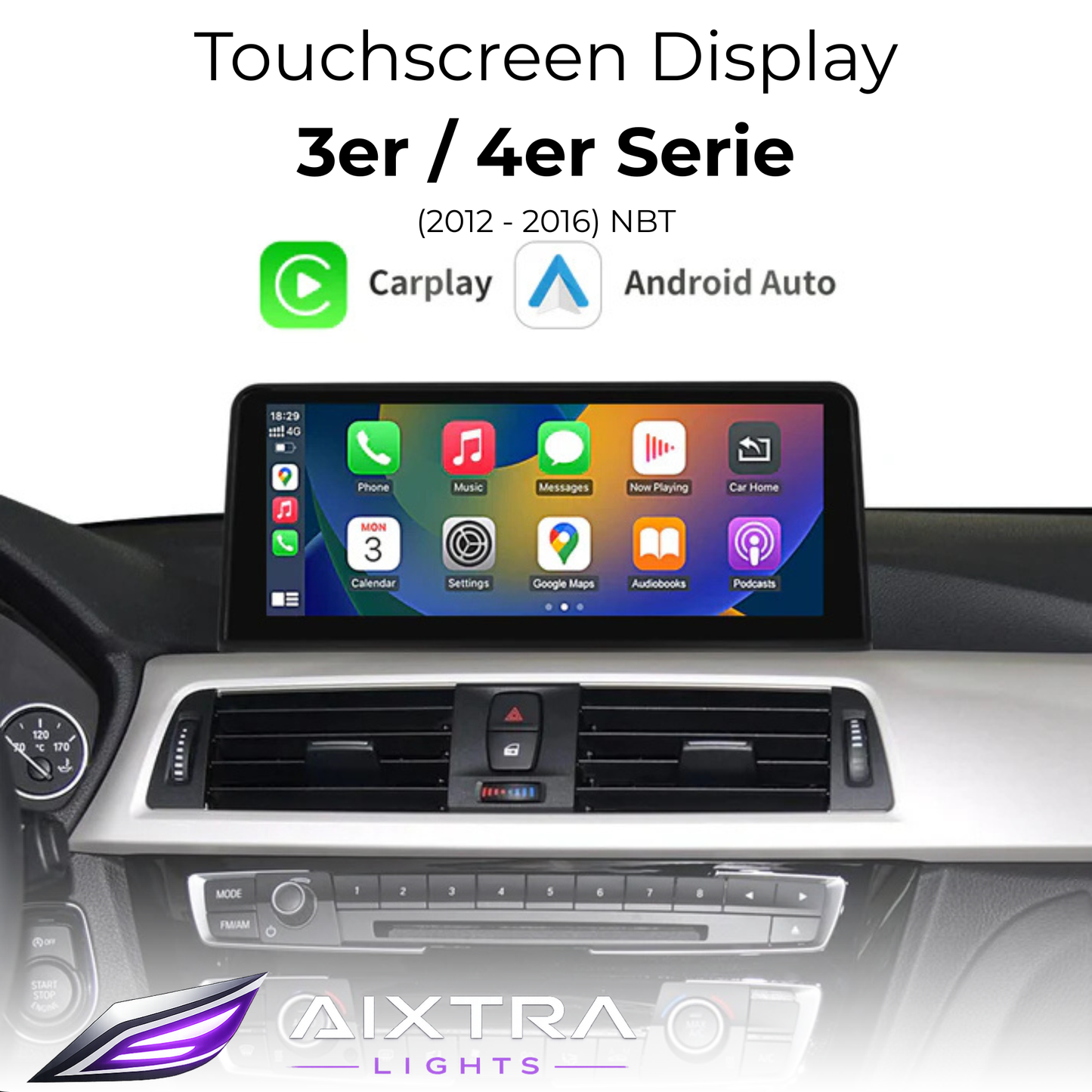 Touchscreen for BMW 3 Series & 4 Series NBT – Wireless CarPlay & Android Auto