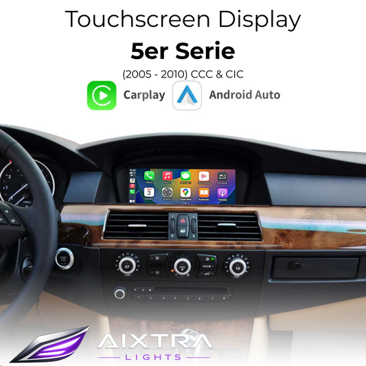 Touchscreen for BMW 5 Series E60/E61 with CCC or CIC – Wireless CarPlay & Android Auto