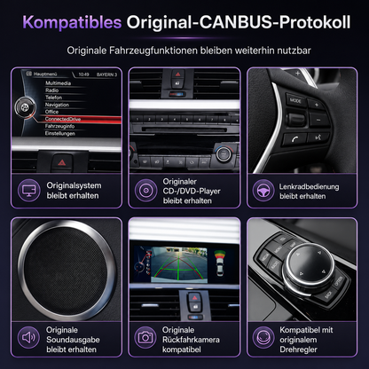 Touchscreen for BMW 1 Series E81–E88 with CCC or CIC – Wireless CarPlay & Android Auto
