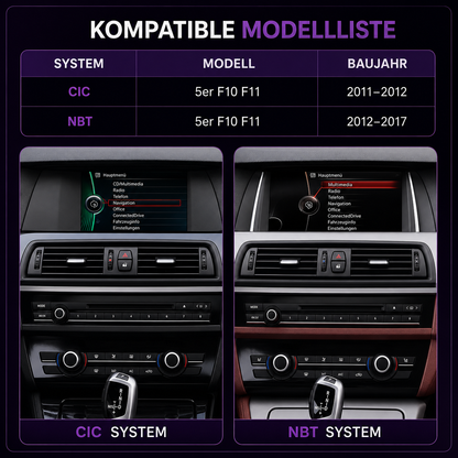 Touchscreen for BMW 5 Series F10/F11 with CIC or NBT – Wireless CarPlay & Android Auto