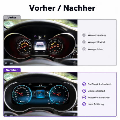 Volldigitales Tacho für Mercedes C-Klasse W205 & GLC X253 – Digital Cockpit