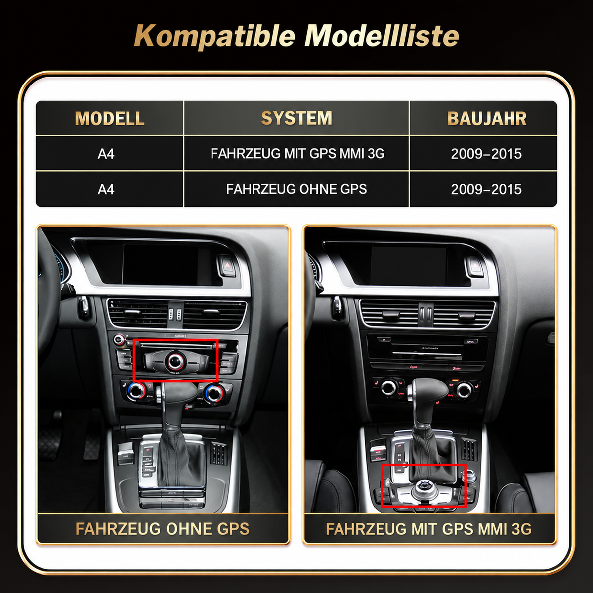 Touchscreen für Audi A4 & A5 – Wireless CarPlay & Android Auto