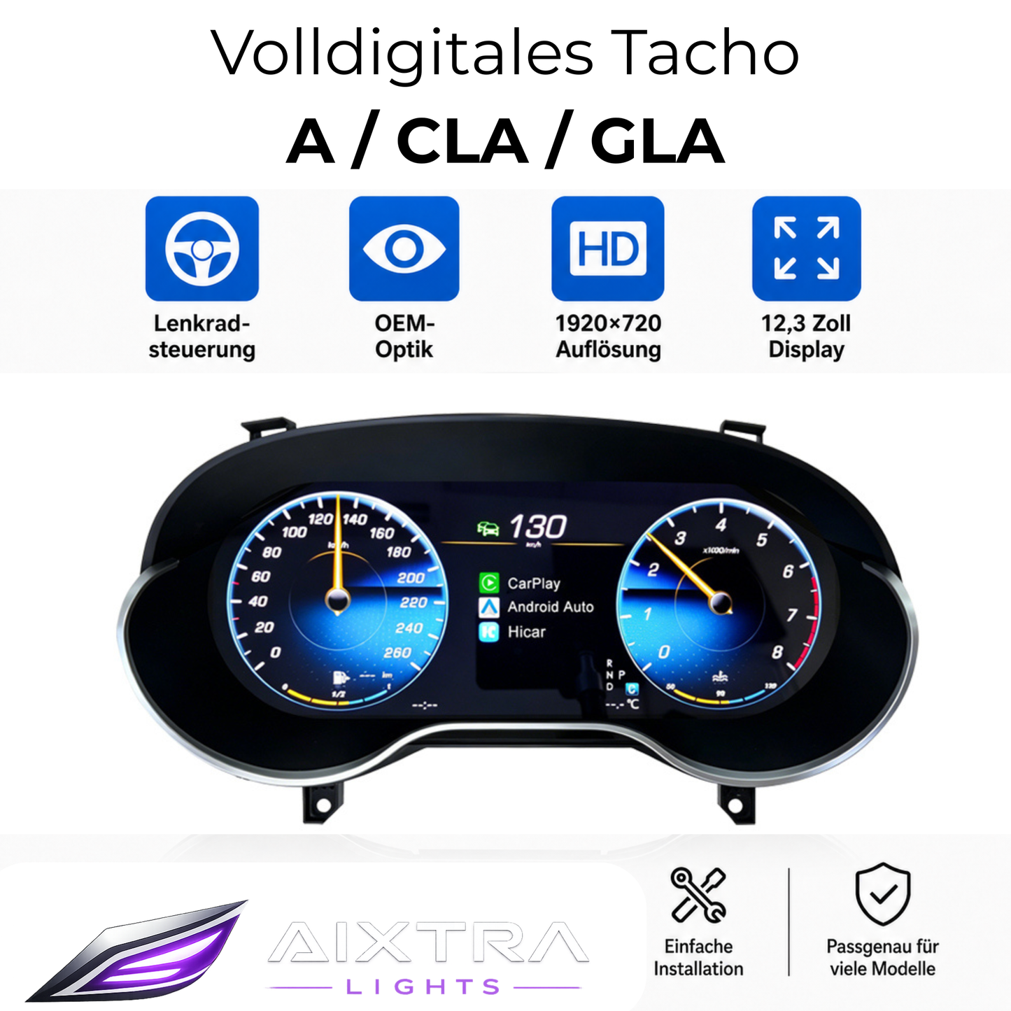 Volldigitales Tacho für Mercedes A-Klasse / CLA / GLA – Digital Cockpit